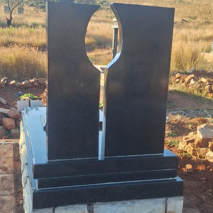 Granite tombstone installation for a devoted husband in Matibidi by Mkhonto Tombstones